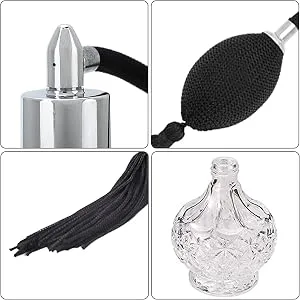 Fyearfly Crystal Glass Refillable Perfume Atomizer 80ml Retro Glass Perfume Spray Bottle Refillable with Tassel Empty Spray Bottle Atomizer for Perfumes Essential Oils - product information 2