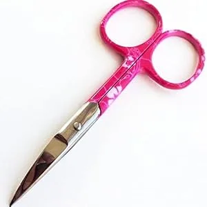 Nail Scissors Professional Cuticle Scissors Extra Strong Curved Manicure Scissors Clippers Eyebrow Grooming Cuticle Beard Trimming Small Scissors Nail Scissors for Women (3.75" Pink) - product information 5