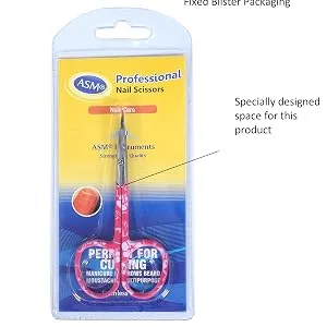 Nail Scissors Professional Cuticle Scissors Extra Strong Curved Manicure Scissors Clippers Eyebrow Grooming Cuticle Beard Trimming Small Scissors Nail Scissors for Women (3.75" Pink) - Nail Scissor