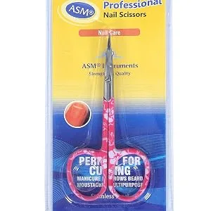 Nail Scissors Professional Cuticle Scissors Extra Strong Curved Manicure Scissors Clippers Eyebrow Grooming Cuticle Beard Trimming Small Scissors Nail Scissors for Women (3.75" Pink) - Nail scissor cuticle scissors