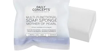 Daily Concepts Multifunctional Soap Sponge to Exfoliate Cleanse and Detoxify The Skin Safe for All Skin Types 52g - Daily Concepts Multi-Functional Sponge - Mother of Pearl