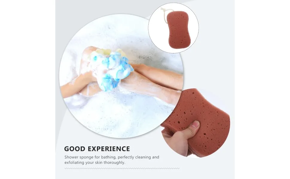 FOYTOKI Bath Sponge Shower Sponge Brush Bath Shower Sponge Shower Pouf Brush Bath Exfoliating Cleaning Sponge Shower Exfoliating Sponge Bath Body Scrubber Bath Exfoliating Sponge - product information 1