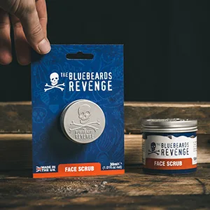 The Bluebeards Revenge Face Scrub For Men Deep Exfoliating Daily Face Wash with Natural Olive Stones and Ginger 30ml - BBR Face Scrub 300x300