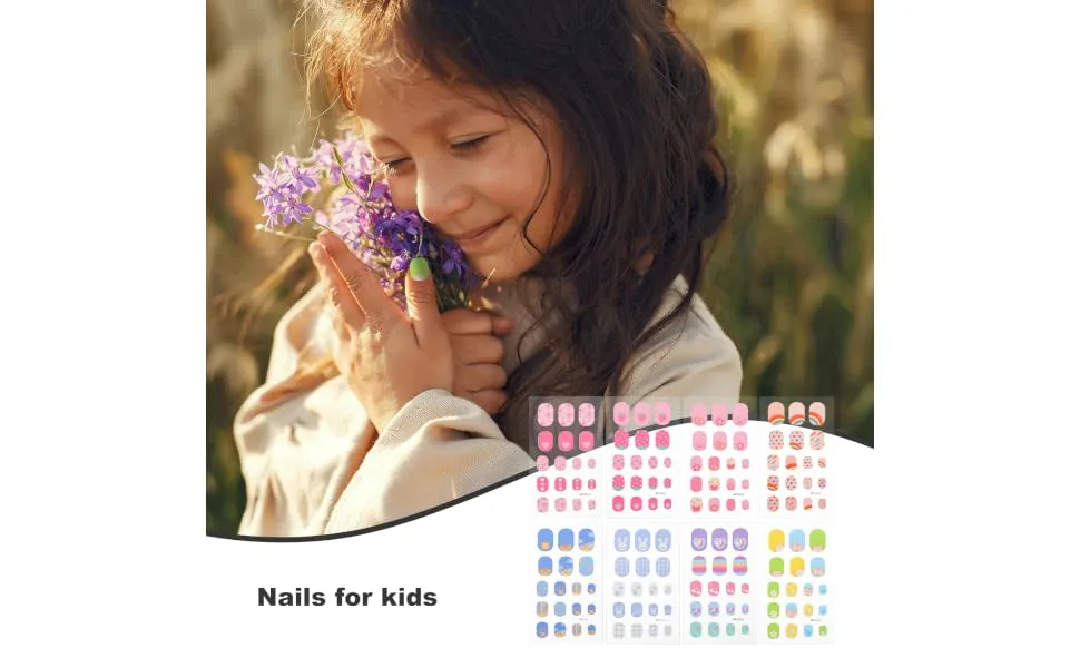 Gogogmee 8 Sheets Children's Nail Stickers Nails False Nail Nails for False Nails Nails Press on Nails for False Nail Tips Fake Nails False Nail for - product information 5