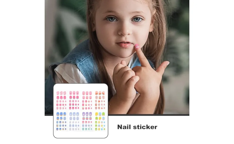 Gogogmee 8 Sheets Children's Nail Stickers Nails False Nail Nails for False Nails Nails Press on Nails for False Nail Tips Fake Nails False Nail for - product information 6