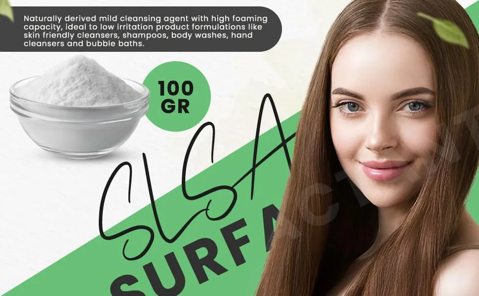 SLSA Surfactant 100gr | Sodium Lauryl Sulfoacetate |Soap Foaming Bath Bombs Bubble Bars | Natural-Origin Perfume-Free Surfactant | - Soap Foaming Bath Bombs Bubble Bars | Natural-Origin, Perfume-Free Surfactant