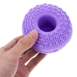 DRESSOOS Cleanser Brush Silica Gel Heating Cleaner Purple Makeup Brush Cleaner 8.3x8.3cm Purple - product information 1