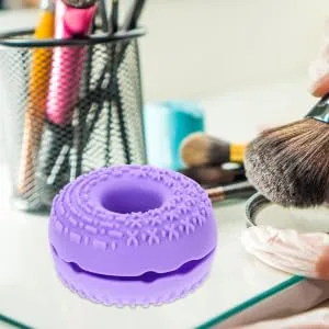 DRESSOOS Cleanser Brush Silica Gel Heating Cleaner Purple Makeup Brush Cleaner 8.3x8.3cm Purple - product information 3