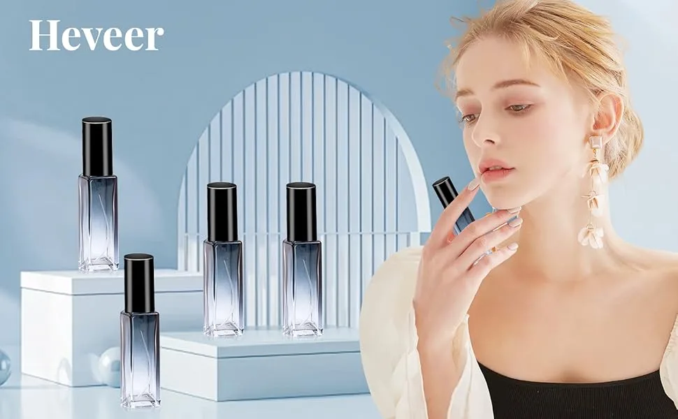 Heveer Refillable Perfume Atomizer Perfume Atomizer 10 ml 4 Pieces Portable Perfume Atomizer for Traveling Party Daily Life - 1 US