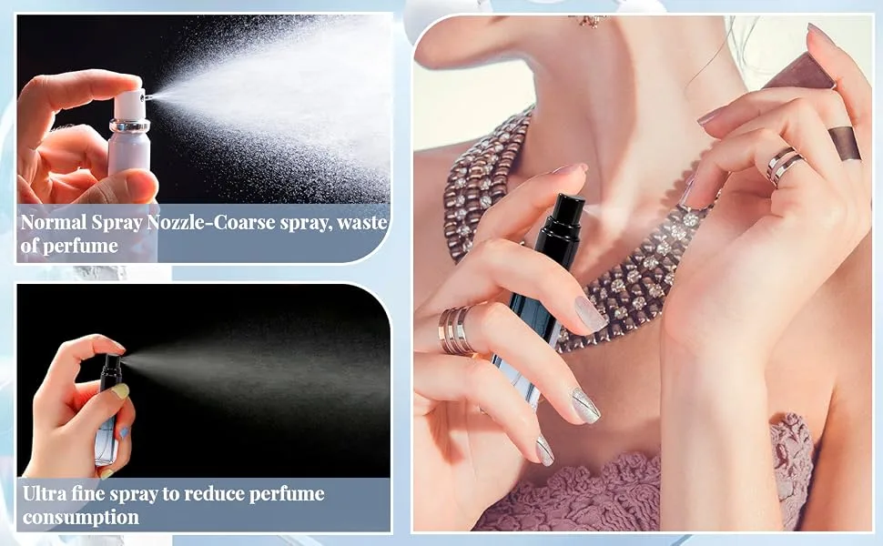 Heveer Refillable Perfume Atomizer Perfume Atomizer 10 ml 4 Pieces Portable Perfume Atomizer for Traveling Party Daily Life - 2 US