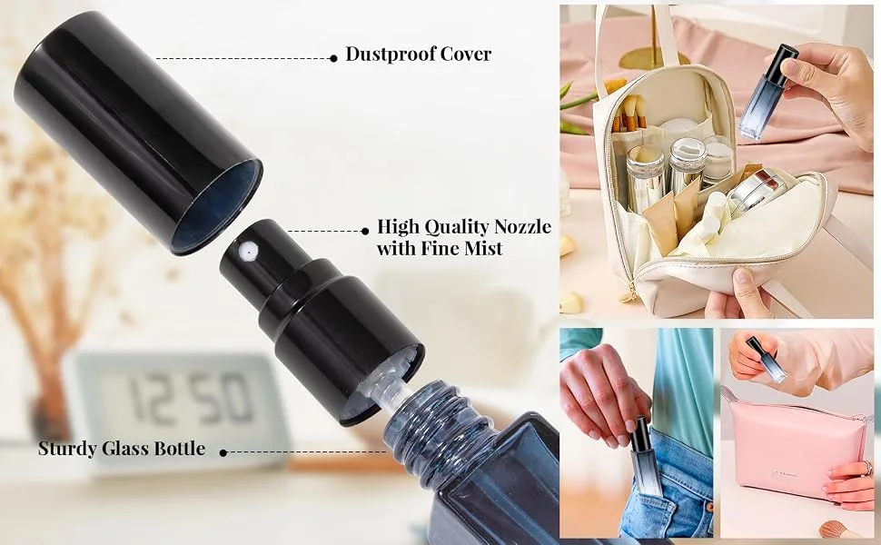 Heveer Refillable Perfume Atomizer Perfume Atomizer 10 ml 4 Pieces Portable Perfume Atomizer for Traveling Party Daily Life - 3 UK