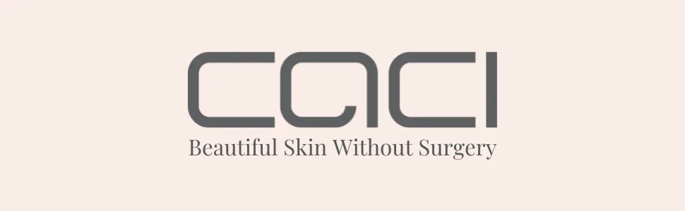 CACI Eye Revive Serum - CACI logo on peach background