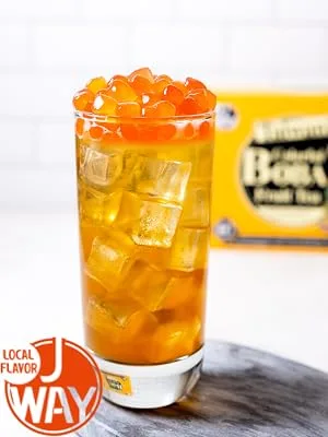 J WAY Instant Passionfruit Pineapple Green Tea Kit with Authentic Fruity Colorful Tapioca Boba, Ready in Under One Minute, Paper Straws Included - 3 Servings - Fruity boba