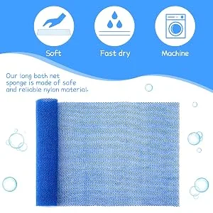 PROUSKY 2 Pieces African exfoliating net African Exfoliating Body Net African Sponge Exfoliating Net Exfoliating Sponge for Dead Skin (Brown Blue) - African Net African