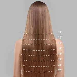 American Dream Quick-Fix Clip In Hair Extensions - 100% Human Hair Colour C102 -Champagne Blonde - LENGTH-CHART