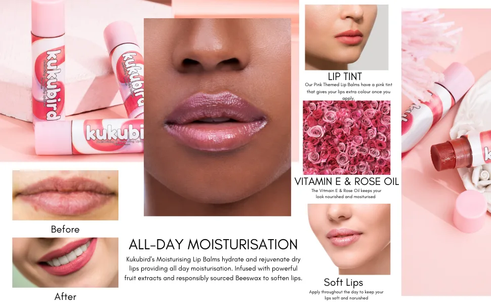 kukubird Hydrating Non-Sticky Flavoured 3pc Lipbalm Set For Dry Lips Long Lasting Moisturizing Lip Blams-Tropical - Lip balm