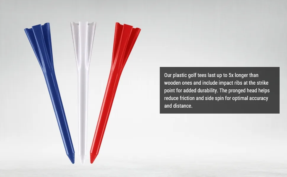Izzo Plastic Golf Tees 1.5" Red/White/Blue - golf tees