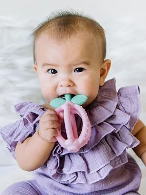 Itzy Ritzy Teething Ball & Training Toothbrush  Silicone, BPA-Free Bitzy Biter Lemon-Shaped Teething Ball Featuring Multiple Textures to Soothe Gums and an Easy-to-Hold Design, Lemon - itzy ritzy, itsy ritzy, its ritzy, teething ball, bitzy biter, teether, teething toy