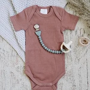 Itzy Ritzy Silicone Pacifier Clip 100% Silicone Pacifier Strap with Clip Keeps Pacifiers, Teethers & Small Toys in Place Features One-Piece Design & Silicone Cord, Pink + Rose Gold Clip - itzy ritzy, itsy ritzy, pacifier clip, beaded pacifier clip, silicone pacifier clip, pacifier leash