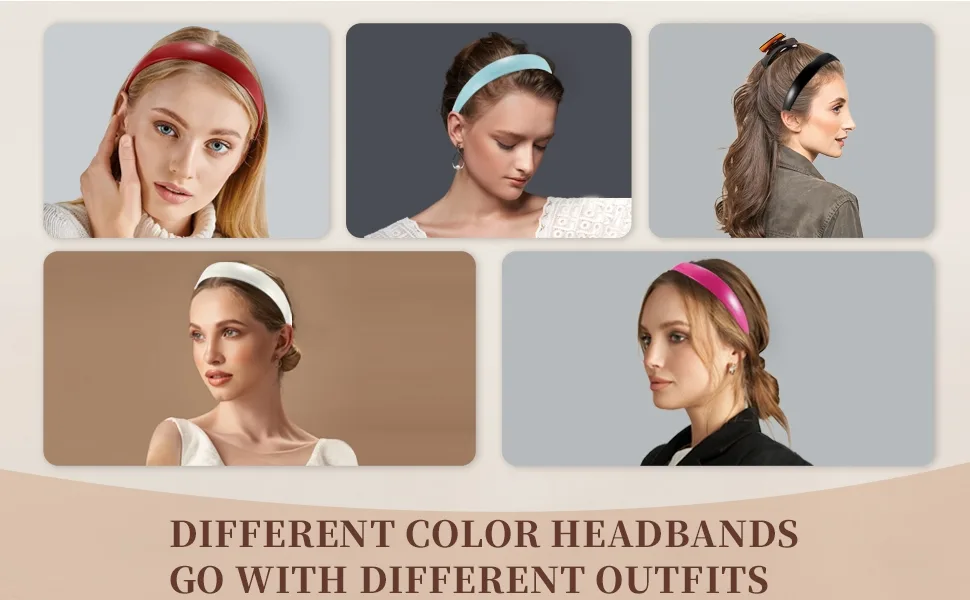 VOCOSTE Red Headbands for Women Leather Head Bands for Women's Hair - Standard Image Header With Text