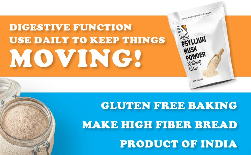 It's Just - Psyllium Husk Powder, Non-GMO, Dietary Fiber, Keto Baking (10oz) 10 Ounce (Pack of 1) - Psyllium