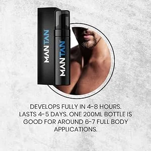Fake Tan For Men - Invisible Mens Fake Tan Medium Bronze Next Day Tan Results in Our Credence Fragrance -Clear Mousse Formula Discreet Application Alpha Self Tanner - self tanner for men develops in less than 8 hours