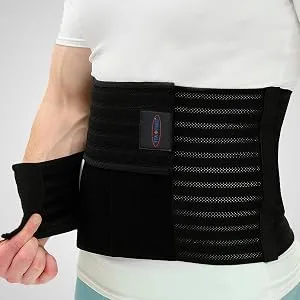 ITA-MED Mens Breathable Elastic Postsurgical Recovery Abdominal and Back Support Wrap/Binder 9 Inch Large (Pack of 1) Black - product information 4