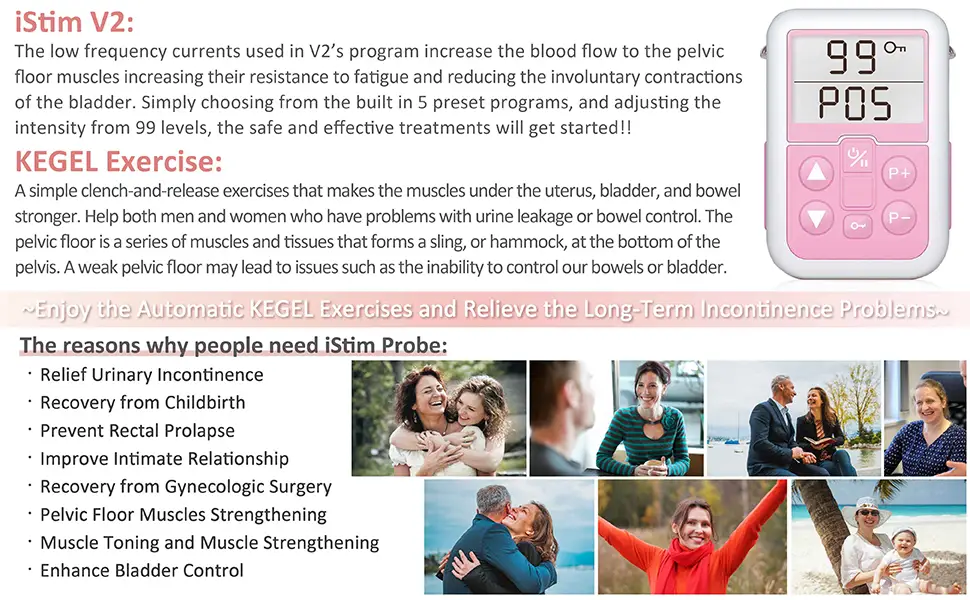 iStim V2 Kegel Exerciser Incontinence Stimulator with Probe for Bladder Control and Pelvic Floor Exercise for Women and Men Electrical Muscle Stimulator (EMS) - page 1