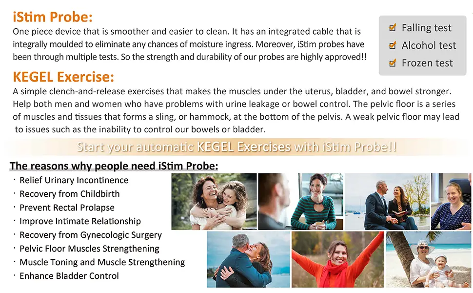iStim PR-02 Probe for kegel Exercise, Pelvic Floor Electrical Muscle Stimulation, Incontinence - Compatible with TENS/EMS Machine Vaginal - page1