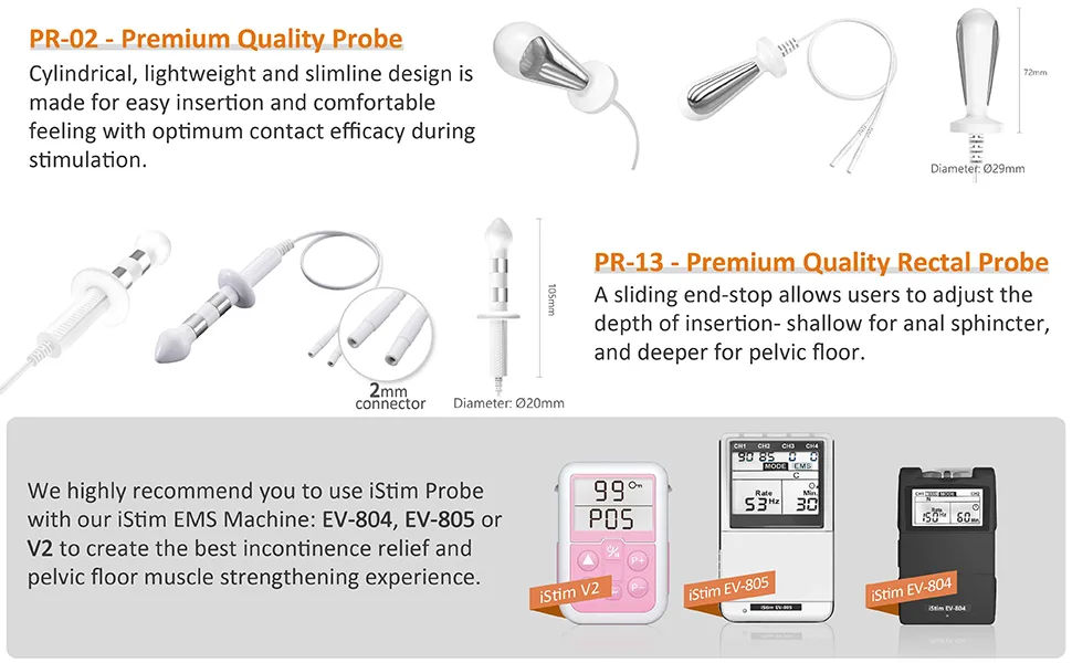 iStim PR-02 Probe for kegel Exercise, Pelvic Floor Electrical Muscle Stimulation, Incontinence - Compatible with TENS/EMS Machine Vaginal - page2