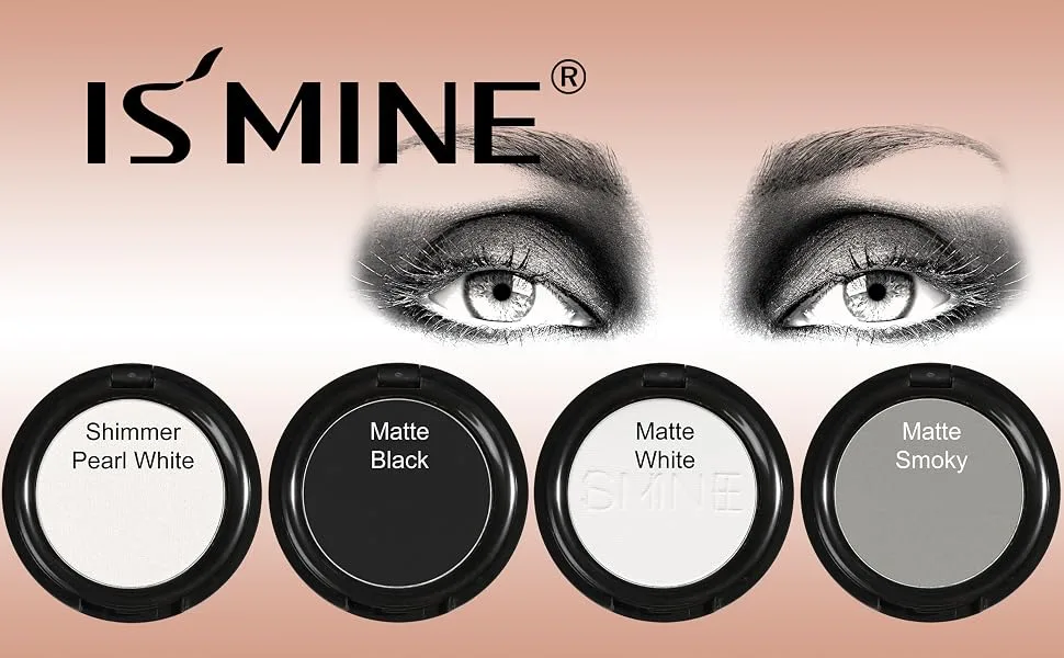 ISMINE Single Black Matte Eyeshadow Powder Palette High Pigment, Longwear, Intense Color Best Black Eyeshadow - SE_1