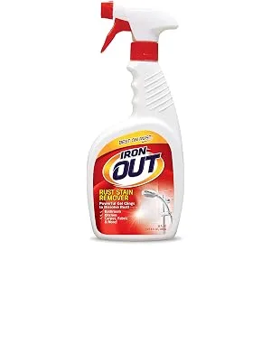 Iron OUT Spray Gel Rust Stain Remover, Remove and Prevent Rust Stains in Bathrooms, Kitchens, Appliances, Laundry, and Outdoors, white - Iron OUT Spray Gel Rust Stain Remover