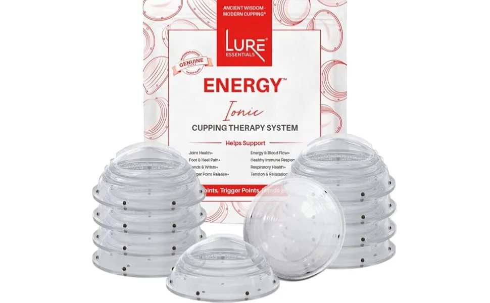 Ionic Energy Cupping Therapy Sets  Silicone Cups for Cupping Trigger Points, Joints, Arthritis, Plantar Fasciitis and Other Foot Pain and Swelling Clear - Lure Essentials ENERGY cupping therapy set