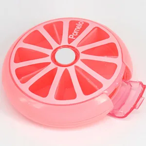 INVODA Pill Cases Pill Box Weekly 3 Times 7 Compartments Large Medicine Pill Organizer (Pomelo 1PCS) - Fish oil vitamin container