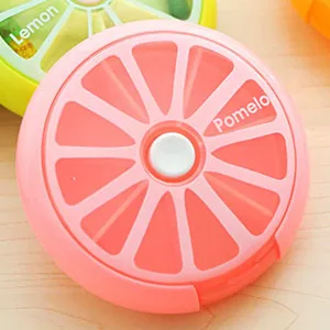 INVODA Pill Cases Pill Box Weekly 3 Times 7 Compartments Large Medicine Pill Organizer (Pomelo 1PCS) - Portable pill box