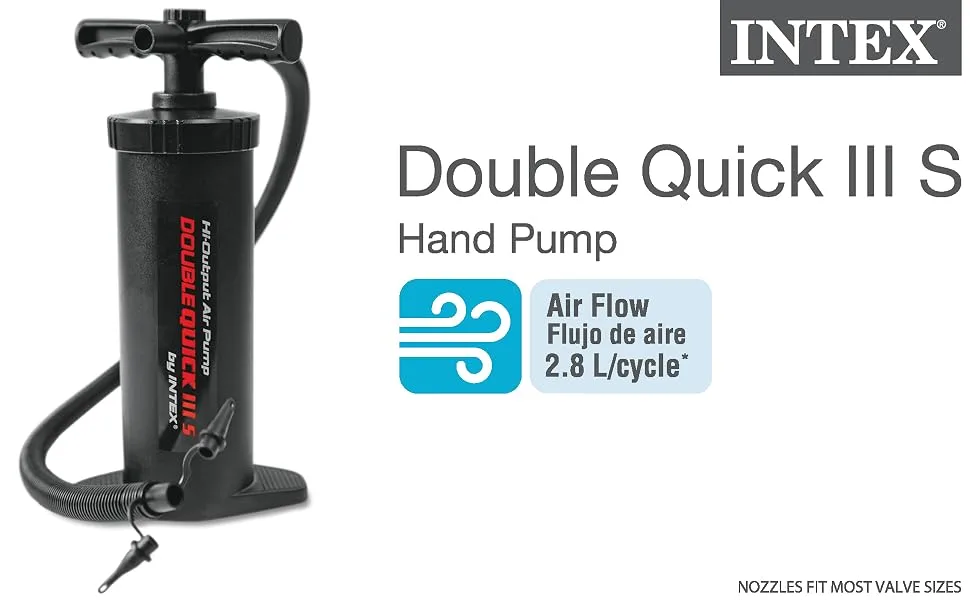 Intex Double Quick III S Hand Pump, 14.5" , Black - air pump