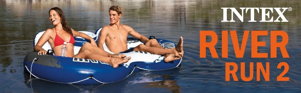 Intex 58837EP River Run II Sport Lounge, Inflatable Water Float, 951/2" x 62" Multi-colored - product information 1