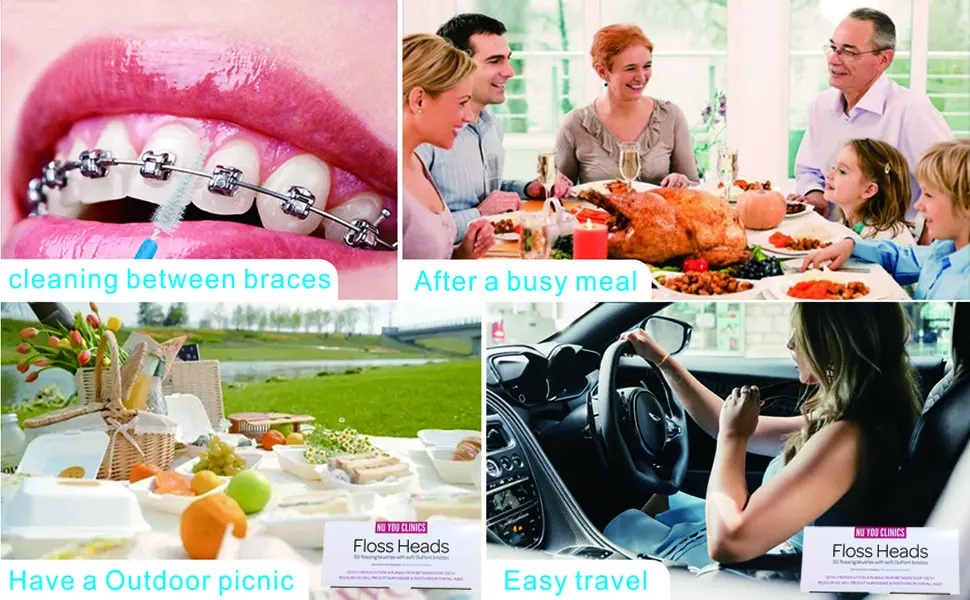 Interdental Slim Brush, Toothpick Tooth Flossing Head Oral Dental Hygiene Brush - 100 Count  - Applicable Scenes: Anywhere you need!