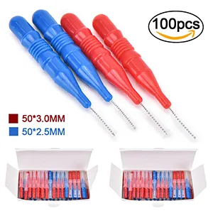 Interdental Slim Brush, Toothpick Tooth Flossing Head Oral Dental Hygiene Brush - 100 Count  - Interdental Slim Brush