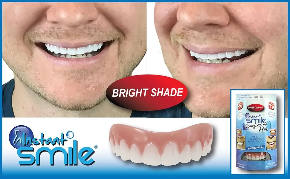 Instant Smile Comfort Fit Flex - Bright White - Upper Veneer Cosmetic Teeth - Instant Smile Bright White Shade upper - cosmetic teeth
