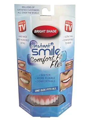 Instant Smile Comfort Fit Flex - Bright White - Upper Veneer Cosmetic Teeth - Instant Smile Comfort Kit Flex Upper Veneer Cosmetic Teeth