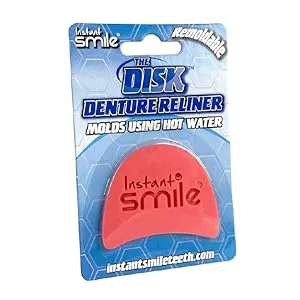 Instant Smile - The Disk Denture Reliner - Forms Using Hot Water - Instant Smile - The Disk Denture Reliner - Forms Using Hot Water