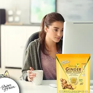Instant Ginger Honey Crystals Family Value Pack 60 Sachets 18g per Sachets ( Total 38oz/ 1080g ) By Prince of Peace - PoP Ginger Crystals 3