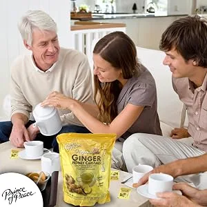 Instant Ginger Honey Crystals Family Value Pack 60 Sachets 18g per Sachets ( Total 38oz/ 1080g ) By Prince of Peace - PoP Ginger Crystals 4
