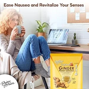 Instant Ginger Honey Crystals Family Value Pack 60 Sachets 18g per Sachets ( Total 38oz/ 1080g ) By Prince of Peace - PoP Ginger Crystals 6