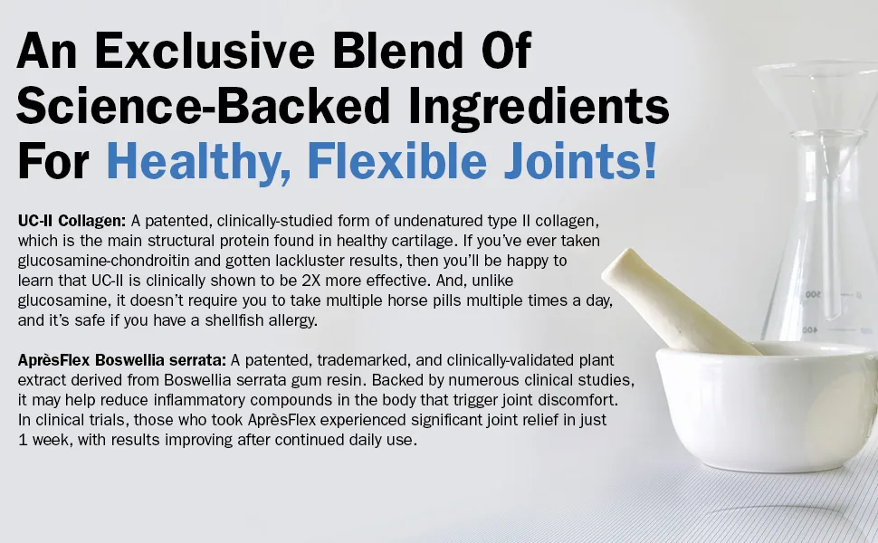 Instaflex Advanced Joint Support - Doctor Formulated Joint Relief Supplement, Featuring UC-II Collagen & 5 Other Joint Discomfort Fighting Ingredients - 2 Pack, 60 Count - Instaflex Advanced Joint Support Ingredients Collagen Boswellia
