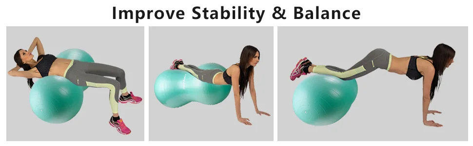 INPANY Peanut Ball - Anti Burst Exercise Ball for Labor Birthing, Physical Therapy for Kids, Core Strength, Home & Gym Fintness (Include Pump) Green 39x20" - product information 6