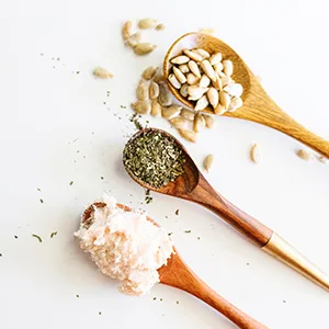 Innersense - Organic I Create Lift Hair Volumizing Foam | Clean, Non-Toxic Haircare (6 oz) - Ingredients on spoons