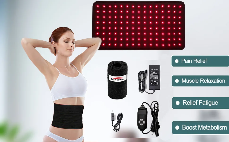 Infrared Red Light Therapy Belt Device for Body Pain Waist, Wearable Device Deep Therapy wrap with Timer for Women Best Gift (Black) - product information 8