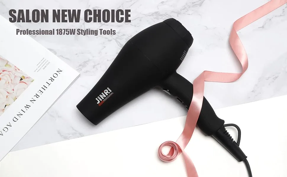Infrared Hair Dryer, Professional Salon Negative Ionic Blow Dryers for Fast Drying, Pro Ion Quiet Hairdryer with Diffuser & Concentrator & Comb Black - hair dryers